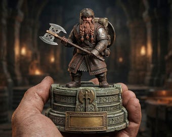 Dwarf Warrior STL | Axe Fighter 3D Print Model | Fantasy Dwarf Miniature | Resin Figure | 150mm
