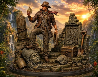 Relic Hunter STL / Miniature di esploratori antichi / Statuetta da collezione di cercatori di tesori per stampa 3D in resina