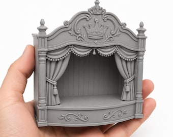 1:12 Custom Toy Theatre STL, Royal Nursery Puppet Stage, Dollhouse Playroom Furniture, Miniature Theater, Resin Printable