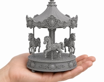 1:12 Carousel Toy Display STL | Victorian Dollhouse Toy Shop Decor | Miniature Merry Go Round 3D Print