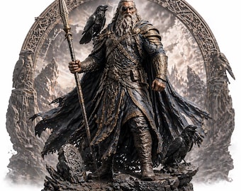 Odin STL 3D Print Model | Norse God Viking Statue Miniature (Digital Download)
