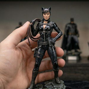 Von Catwomen inspirierte Figur STL, Detaillierte Resin Skulptur, Comic Fan Art Miniatur