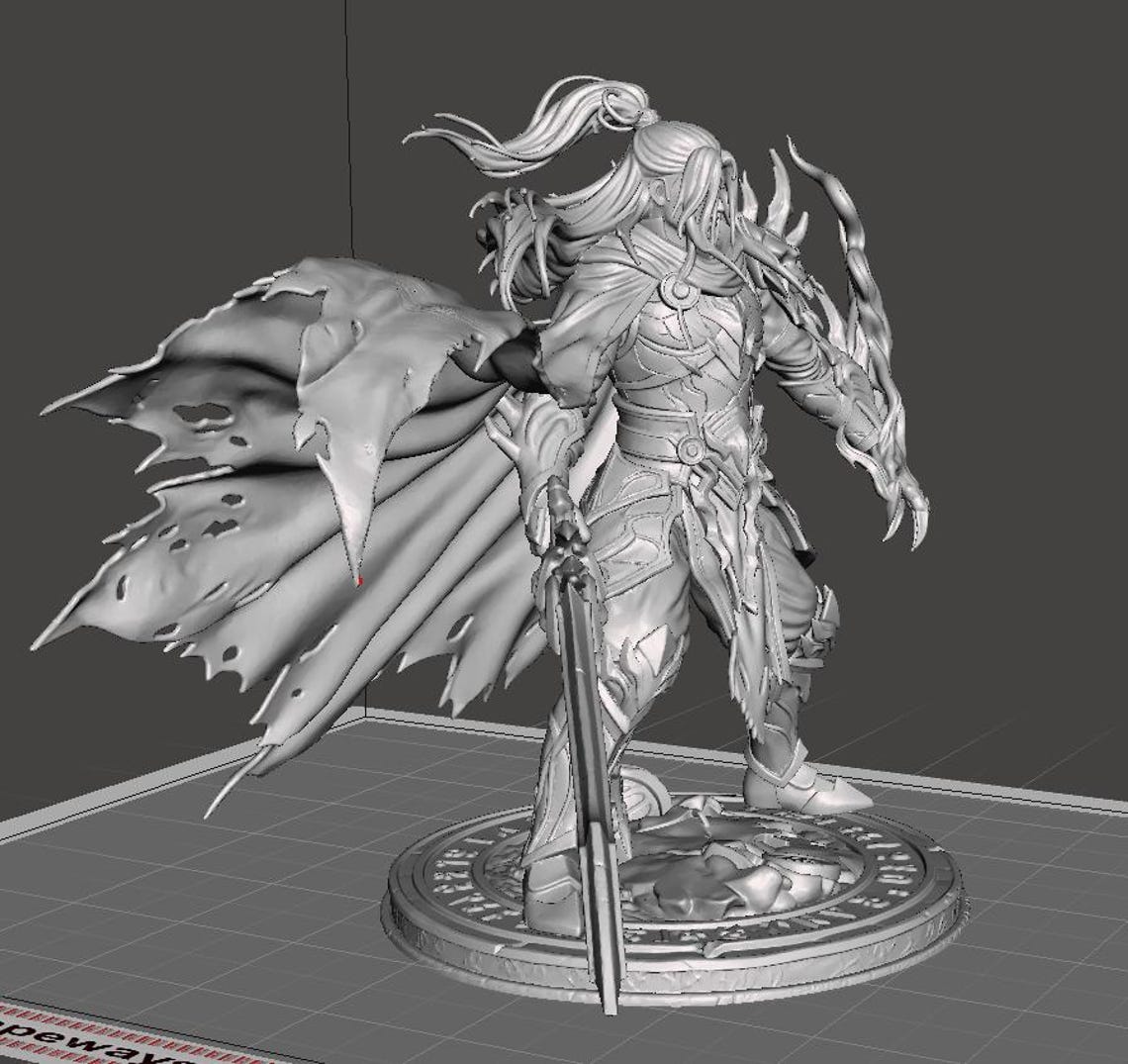 Dark Spellblade Warrior 3D STL File – Demonic Knight Miniature, Fantasy ...