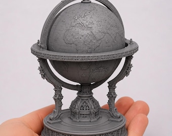 1:12 Gothic Globe STL File for Dollhouse – Dark Academia Study Decor Miniature – Fantasy Library Resin Print