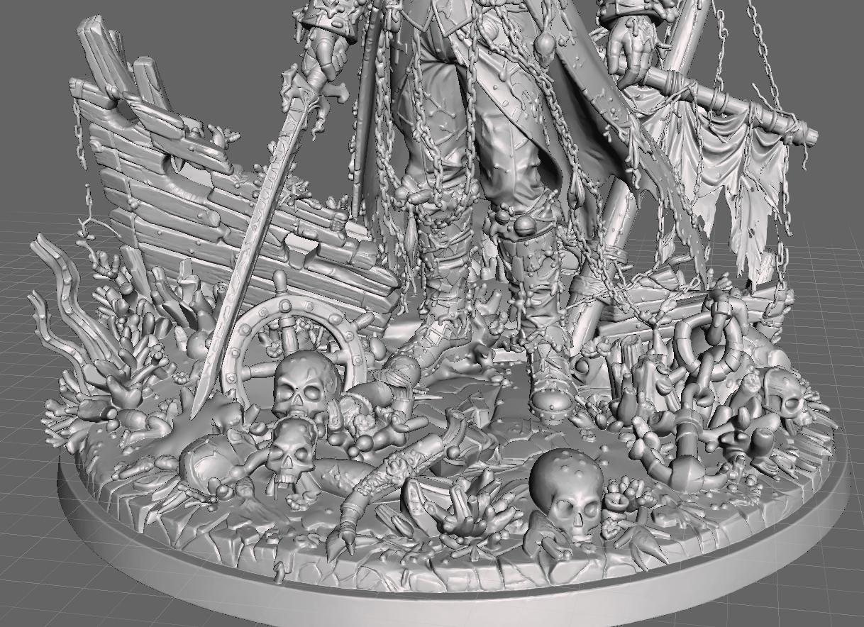 The Drowned Admiral STL | Cursed Sea Captain Miniature | Dark Fantasy ...