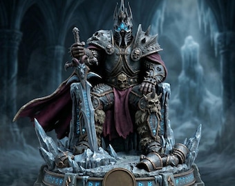 Frozen Overlord Lich King STL-bestand, Cursed King on Throne 3D-model (digitale download)