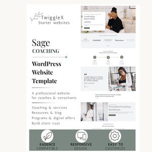 WordPress-websitesjabloon voor coaches | Coachingthema voor coaches en therapeuten | Kadence | Sage