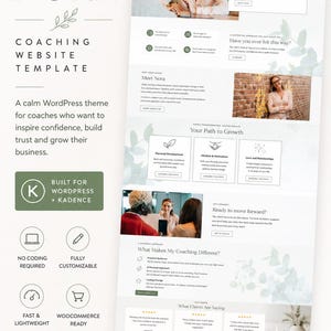 Nora WordPress-Theme für Coaches | Kadence Website-Vorlage | Website für Life Coaches und Therapeuten | WooCommerce-kompatibel