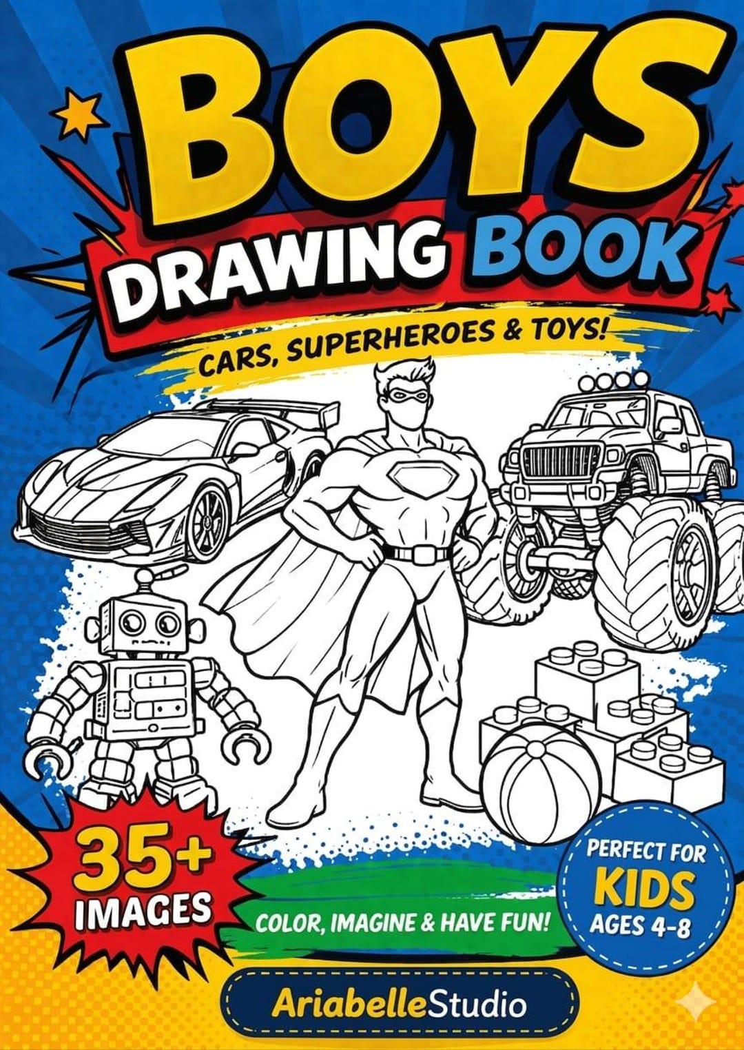 40 Different Car Coloring Pages for Boys | Printable Activity Book