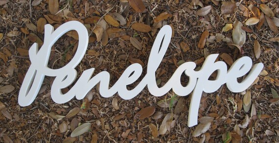 Items similar to Custom Wood Name Sign - Cursive - Vintage 