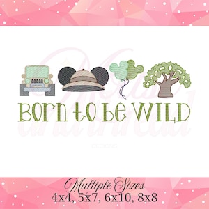 Popular Mouse Safari Theme Park sketch fill stitch embroidery machine design download file 4x4, 5x7, 6x10, 8x8 by Mouse + Thread Designs image 2