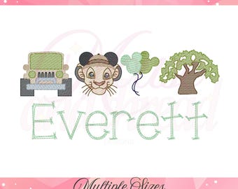 Popular Mouse Safari Theme Park sketch fill stitch embroidery machine design download file 4x4, 5x7, 6x10, 8x8 by Mouse + Thread Designs