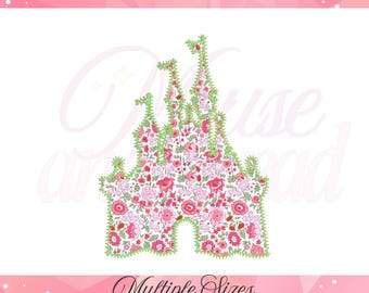 Fairytale Castle Zig Zag Applique | Castle Machine Embroidery Design | Kids Applique | Instant Download