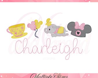 Popular Mouse Magical Realm Theme Park sketch fill embroidery machine design download file 4x4, 5x7, 6x10, 8x8 Mouse and Thread Designs