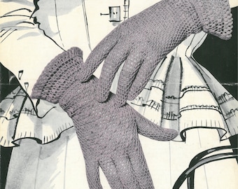 Vintage Crochet Lace Gloves Pattern N298 - digital copy