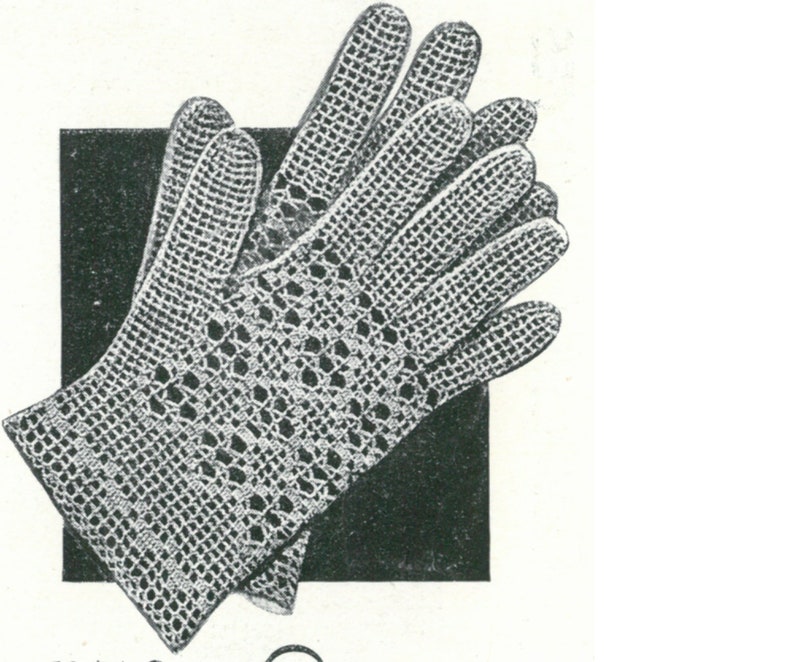 Vintage Crochet Lace Gloves Pattern N1696 Digital Copy Etsy