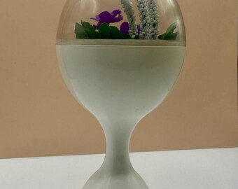 Vintage American Girl AG Minis Julie's Bedroom Terrarium Planter, Dollhouse Groovy Tulip Base Dome