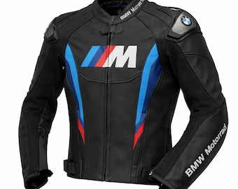 Chaqueta de cuero para moto BMW Motorrad: Chaqueta de motociclista con protección CE.
