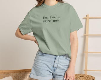 College Mom Shirt | Heart in Two Places Now Tee, Garment-Dyed Comfort Colors