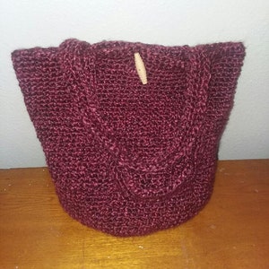 Deep Red Crochet Bucket Bag