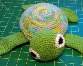 Green Crocheted Turtle