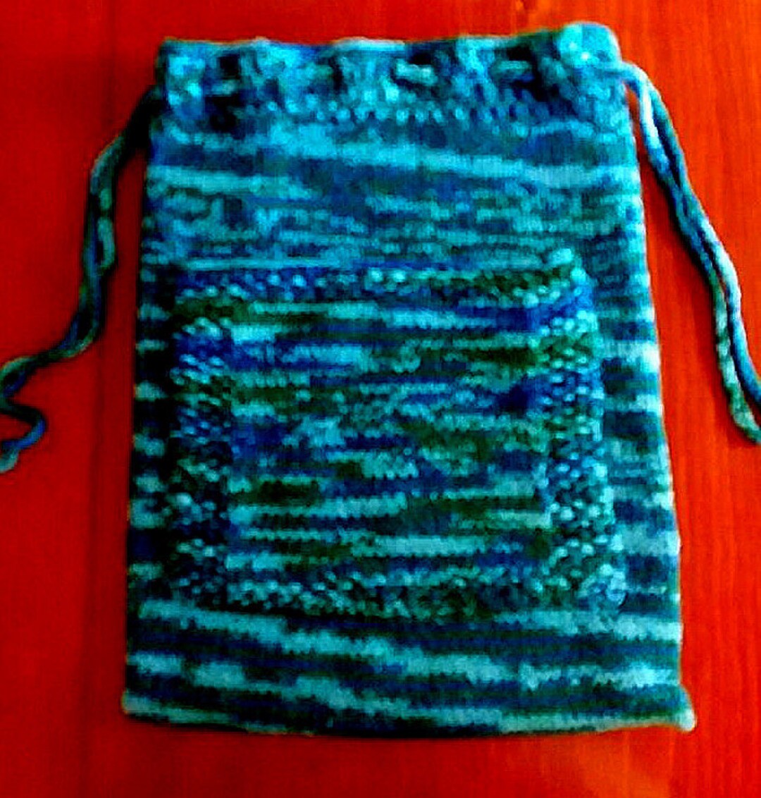 Large Drawstring Bag With Pocket Etsy