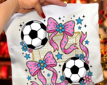 Lazo rosa de fútbol PNG, diseño de camiseta retro para el día del partido (descarga digital)