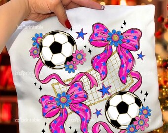 Lazo de fútbol retro coqueto PNG, diseño de camiseta para el día del partido, gráfico de mamá futbolera