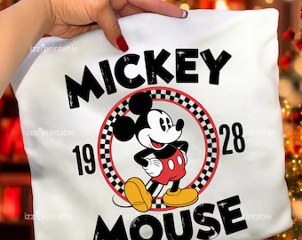 Imagen PNG de Mickey Mouse estilo retro, gráfico para viaje de vacaciones familiares (descarga digital)