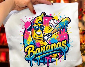 Imagen PNG de Savannah Banana Baseball, divertida imagen prediseñada de mascota (descarga digital)