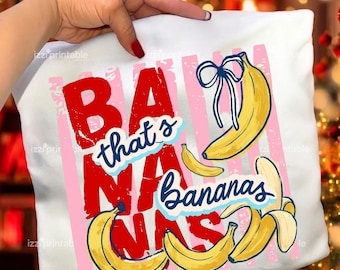 Diseño PNG de plátanos a rayas de verano, fruta moderna, divertido estilo preppy, garabato, descarga digital ORIGINAL