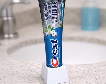 Toothpaste Throne — Upright Toothpaste Holder | Tiny Footprint Bathroom Organizer | No More Tube on the Counter