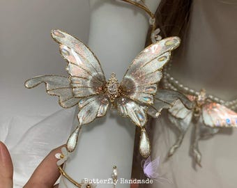 Fairycore vlinder polscorsage, vlinderarmmanchetarmband, grillige ketting, zomersieraden, bruiloftaccessoires