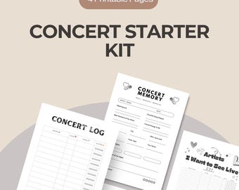 Concert Journal Printable Bundle, Concert Planner, Concert Log, Memory Page, Bucket List, Concert Tracker, Music Lover Gift, Concert Memory