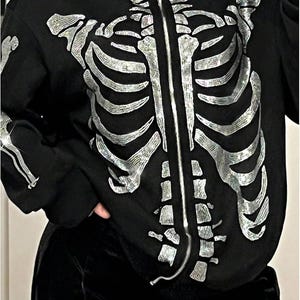 Y2k Grunge Skeleton Skull Zip up Hoodie - Etsy Ireland