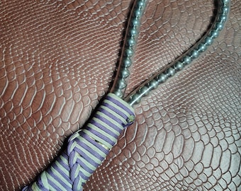 Textured Beaded Impact Loop | Hand-Wrapped Paracord Handle, Sensory Play Tool