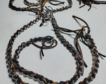 Handcrafted Leather Wrapped Chain Flogger | Metal & Leather Impact Toy | Custom Color BDSM Gear | Luxury Kink Accessory | Handmade Flogger