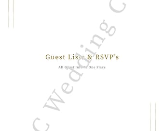 Lista invitati al matrimonio, modulo di conferma presenza (RSVP) in formato PDF stampabile / Tutti gli eventi del matrimonio