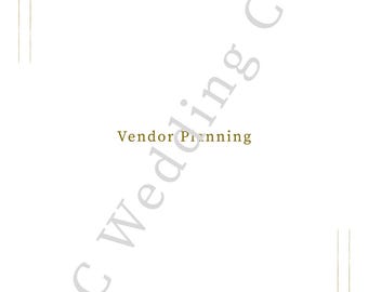 Pianificatore di fornitori per matrimoni in PDF stampabile / Selezione per la pianificazione