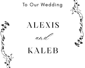 Modello personalizzabile per cartello di benvenuto per matrimonio
