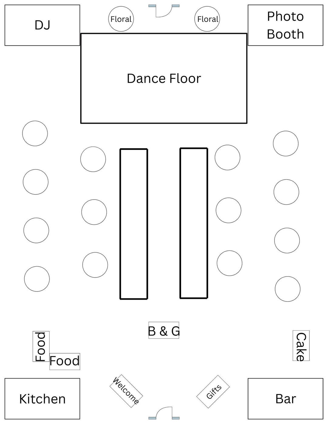 Customizable Reception Floor Plan - Etsy