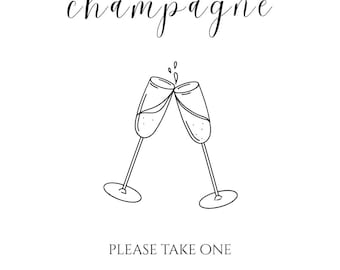 Cartello personalizzabile per lo champagne per matrimoni
