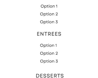 Modello di menu di nozze personalizzabile