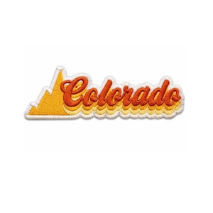 Colorado Script Patch | Vintage Mountain Embroidered Patch | Iron On Travel Patches