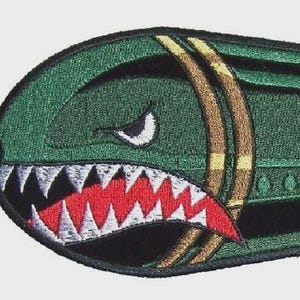 Shark Mouth Bomb Patch Military Embroidered Patch Aviation Nose Art Iron On Biker Patches