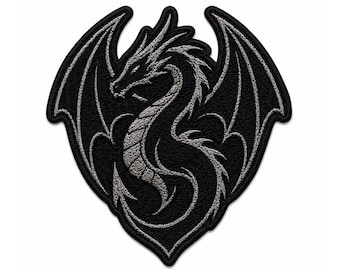 Drachen Aufnäher | Gothic gestickter Aufnäher | mythischen Fantasy Aufnäher zum aufbügeln