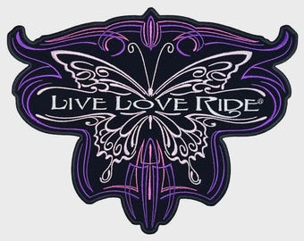 Live Love Fahrt Aufnäher | Gestickter Aufnäher | Frauen Reiter Aufnäher
