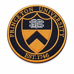 Black Gold Crest Patch University Style Embroidered Iron On Badge