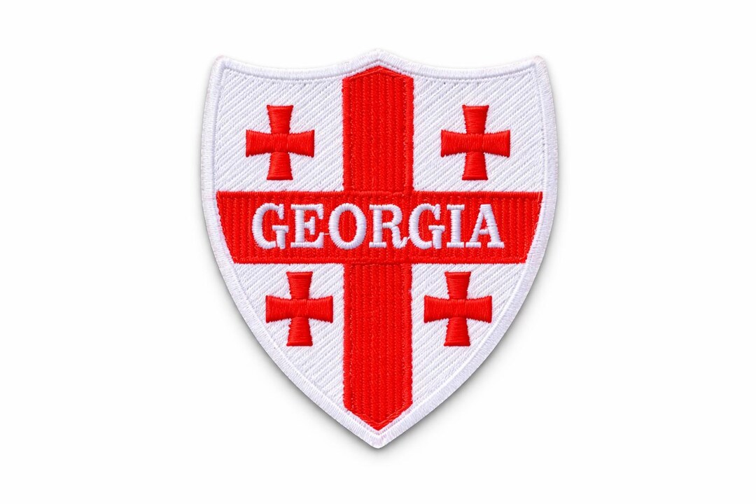 Georgia Flag Shield Patch | Country Badge Patch | Iron on Jacket Hat ...