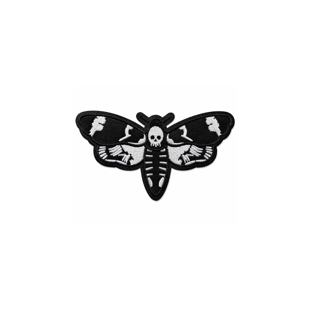 Death Moth Patch | Goth Embroidered Patch | Black White Patches - Etsy